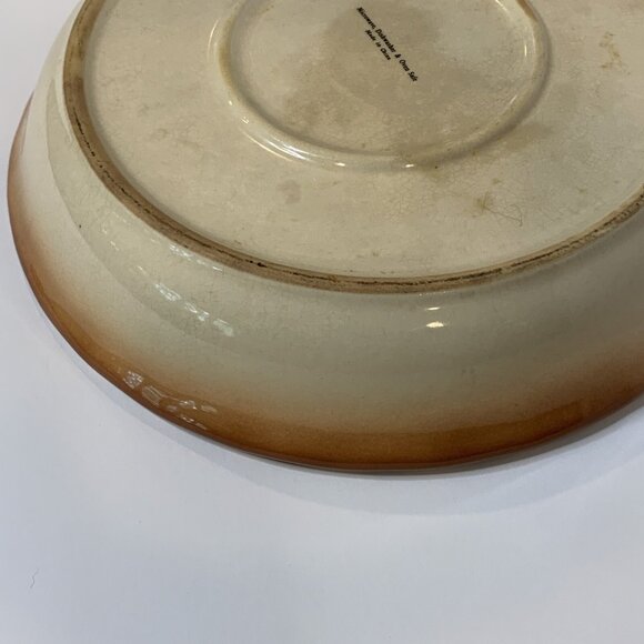 Apple Pie Recipe Ceramic Pie Dish 10” Beige & Orange Microwave Dishwasher Safe - Picture 6 of 9